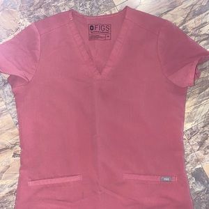 Women’s FIGS V-neck 3 Pocket Scrub Top XS Blush Pink